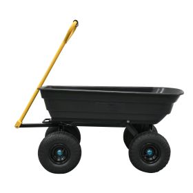 400 lbs Capacity Poly Landscape & Garden Dump Cart;  Black Color