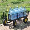 BIG Wagon Cart Garden cart trucks make it easier to transport firewood Yellow+Black Maximum static load is 880 lbs.