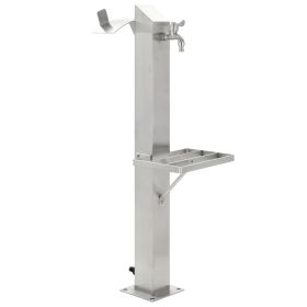 Garden Water Column Stainless Steel Square 37.4"