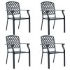 Patio Chairs 4 pcs Mesh Design Steel Black