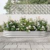 Raised Garden Bed Outdoor, Oval Large Metal Raised Planter Bed for for Plants, Vegetables, and Flowers - Silver