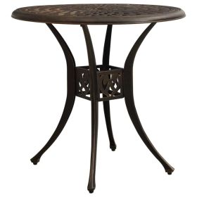 Patio Table Bronze 30.7"x30.7"x28.3" Cast Aluminum