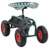 Rolling Garden Cart with Tool Tray Green 30.7"x17.5"x33.1"