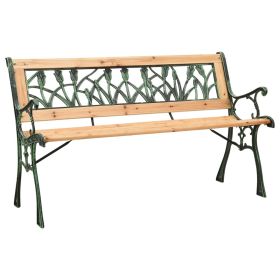 Patio Bench 48" Cast Iron and Solid Firwood