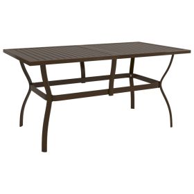 Patio Table Brown 55.1"x31.5"x28.3" Steel