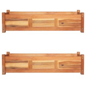 Garden Raised Beds 2 pcs Acacia Wood 39.4"x11.8"x9.8"