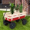 97x43x78cm Garden Iron Wood Four Wheel Garden Wagon RT