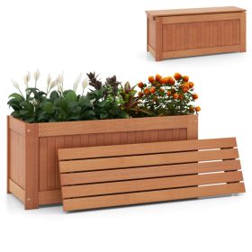 Outdoor Plant Container with Seat for Garden Yard Balcony Deck