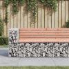 Patio Bench Gabion Design 48"x28"x25.8" Solid Wood Douglas