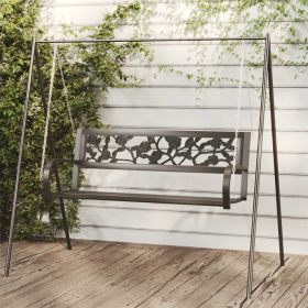 Patio Swing Bench 49.2" Steel and Plastic Black