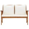 Patio Bench with Cushions 46.9" Solid Acacia Wood