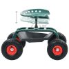 Rolling Garden Cart with Tool Tray Green 30.7"x17.5"x33.1"