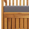 Patio Storage Bench with Cushion 58.3" Solid Acacia Wood