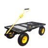 BIG Wagon Cart Garden cart trucks make it easier to transport firewood Yellow+Black Maximum static load is 880 lbs.