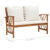 Patio Bench with Cushions 46.9" Solid Acacia Wood