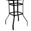 Wrought Iron Glass High Bar Table Patio Bar Table Black