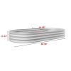 Raised Garden Bed Outdoor, Oval Large Metal Raised Planter Bed for for Plants, Vegetables, and Flowers - Silver