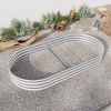 Raised Garden Bed Outdoor, Oval Large Metal Raised Planter Bed for for Plants, Vegetables, and Flowers - Silver