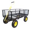 BIG Wagon Cart Garden cart trucks make it easier to transport firewood Yellow+Black Maximum static load is 880 lbs.