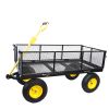 BIG Wagon Cart Garden cart trucks make it easier to transport firewood Yellow+Black Maximum static load is 880 lbs.