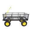 BIG Wagon Cart Garden cart trucks make it easier to transport firewood Yellow+Black Maximum static load is 880 lbs.