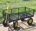 BIG Wagon Cart Garden cart trucks make it easier to transport firewood Yellow+Black Maximum static load is 880 lbs.