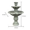 39.3inches Outdoor Concrete Floor Water Fountain with Submersible Electric Pump for Yard Patio Lawn Home Decor