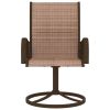 Patio Swivel Chairs 2 pcs Textilene and Steel Brown