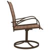 Patio Swivel Chairs 2 pcs Textilene and Steel Brown