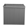 6 x 8 Ft Outdoor Storage Shed, Patio Steel Metal Shed w/Lockable Sliding Doors, Vents, Yard Tool House for Bike Lawnmower,Light Gray