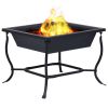 Fire Pit Black 16.5"x16.5"x17.7" Steel