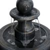 45.2inches High Concrete Outdoor Waterfall Fountain with Pump for Yard Garden Patio Backyard Deck Relaxation Decor