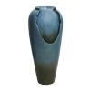 30.7' High Concrete Jar Water Fountain Outdoor Garden Fountain with Electric Pump and LED Light for Indoor Outdoor Home Decor