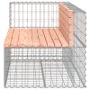 Patio Bench Gabion Design 48"x28"x25.8" Solid Wood Douglas