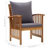 Patio Chairs with Cushions 2 pcs Solid Acacia Wood