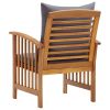 Patio Chairs with Cushions 2 pcs Solid Acacia Wood