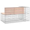 Patio Bench Gabion Design 48"x28"x25.8" Solid Wood Douglas