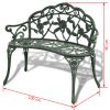 Patio Bench 39.4" Cast Aluminum Green