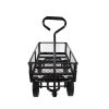 (Black solid wheels wagon cart) Solid wheels Tools cart Wagon Cart Garden cart trucks make it easier to transport firewood