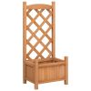 Planter with Trellis Brown Solid Wood Fir