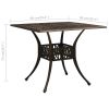 Patio Table Bronze 35.4"x35.4"x28.7" Cast Aluminum