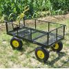 BIG Wagon Cart Garden cart trucks make it easier to transport firewood Yellow+Black Maximum static load is 880 lbs.