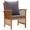 Patio Chairs with Cushions 2 pcs Solid Acacia Wood