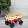 97x43x78cm Garden Iron Wood Four Wheel Garden Wagon RT