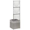 Trellis Raised Bed with 1 Pot 11.8"x11.8"x42.1" Poly Rattan Gray