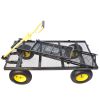 BIG Wagon Cart Garden cart trucks make it easier to transport firewood Yellow+Black Maximum static load is 880 lbs.