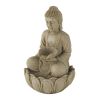 22 inches Sandstone Water Fountain Buddha Design Water Feature for Lawn & Garden Outdoor Indoor Tabletop