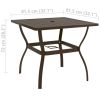 Patio Table Brown 32.1"x32.1"x28.3" Steel