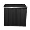 6 x 8 Ft Outdoor Storage Shed, Patio Steel Metal Shed w/Lockable Sliding Doors, Vents, Yard Tool House for Bike Lawnmower, Dark Gray