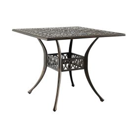 Cast Aluminum Outdoor Patio Dining Table (Color: Bronze)